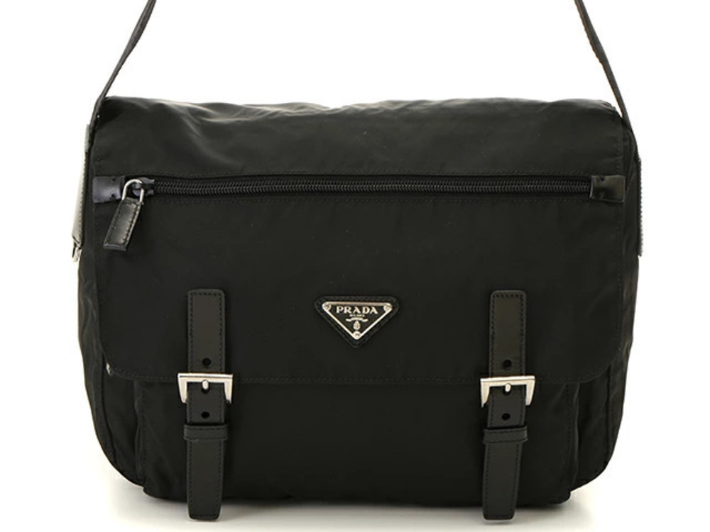 Prada Hobo Bag Leather Black